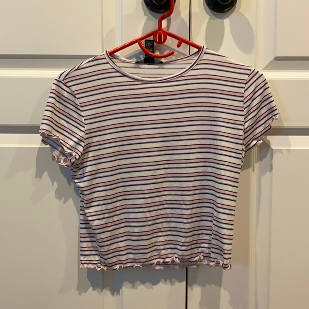 Blue and pink cropped top